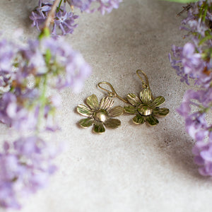 Ua Earrings - brass flower earrings