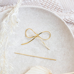 Utepe Brass Bow Hair Pin