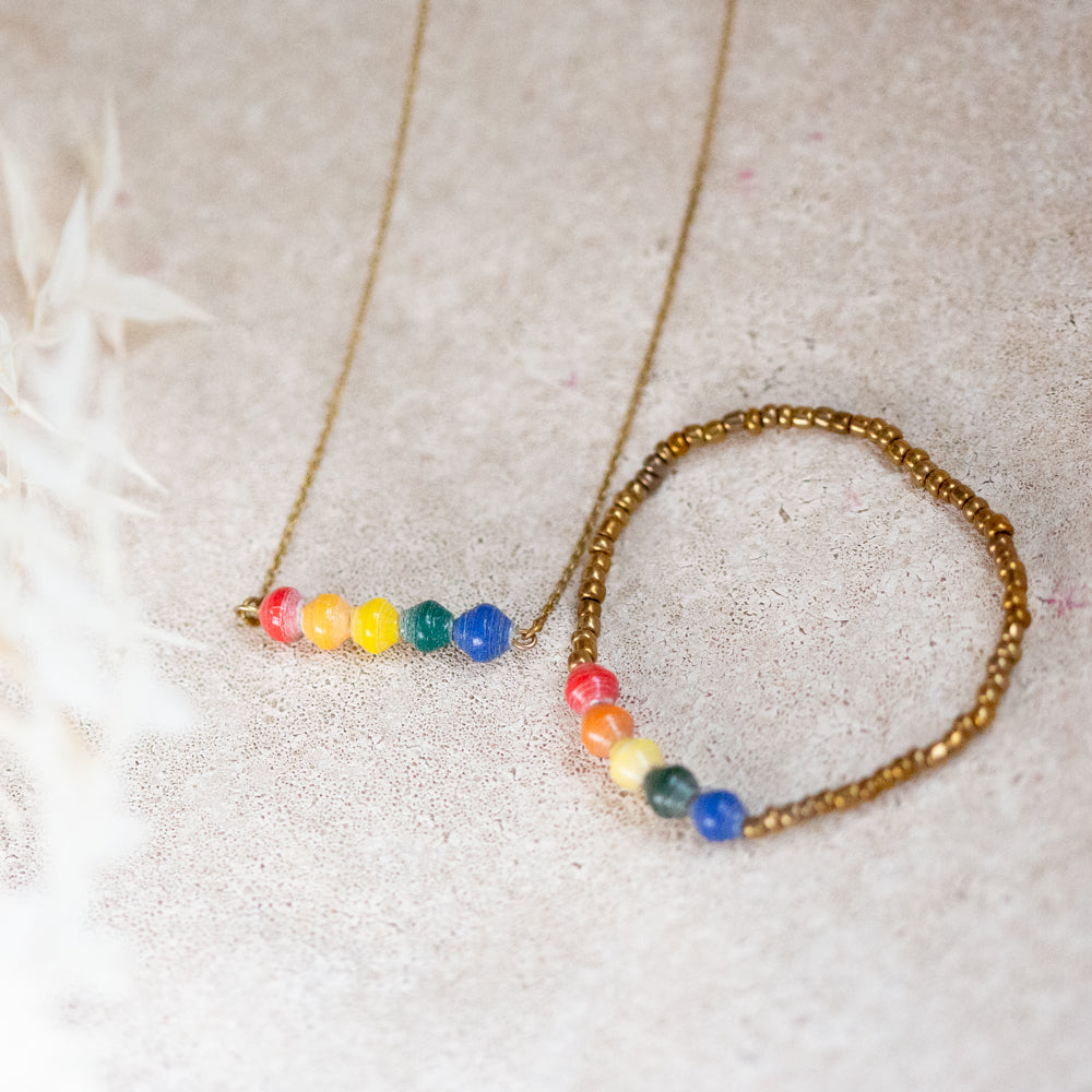 Awaka necklace - Rainbow