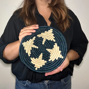 10" Green Handwoven Basket from Uganda